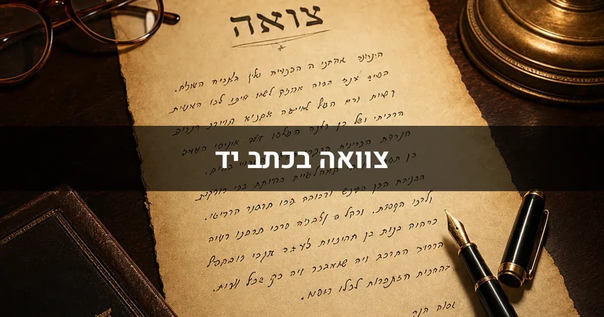 צוואה בכתב יד: יתרונות, חסרונות, ותקפות משפטית