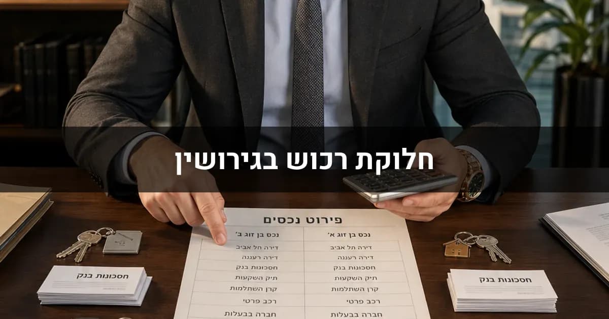 חלוקת רכוש בגירושין: מה החוק קובע