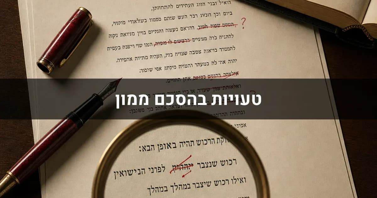טעויות נפוצות בעריכת הסכם ממון - ואיך להימנע מהן
