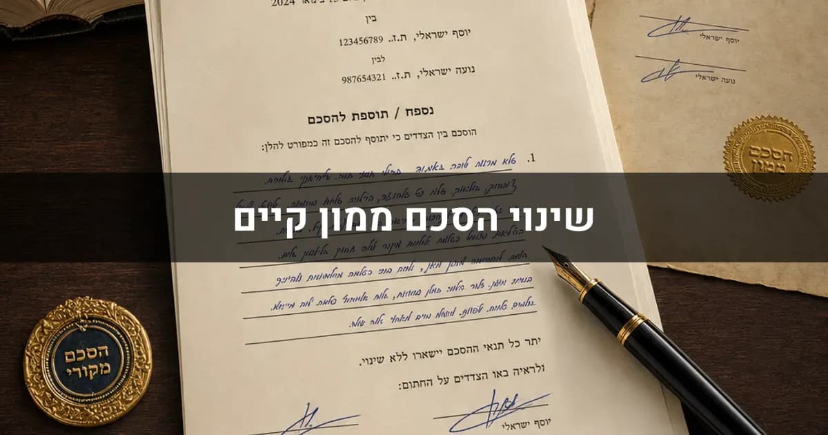 שינוי הסכם ממון קיים: האם זה אפשרי וכיצד