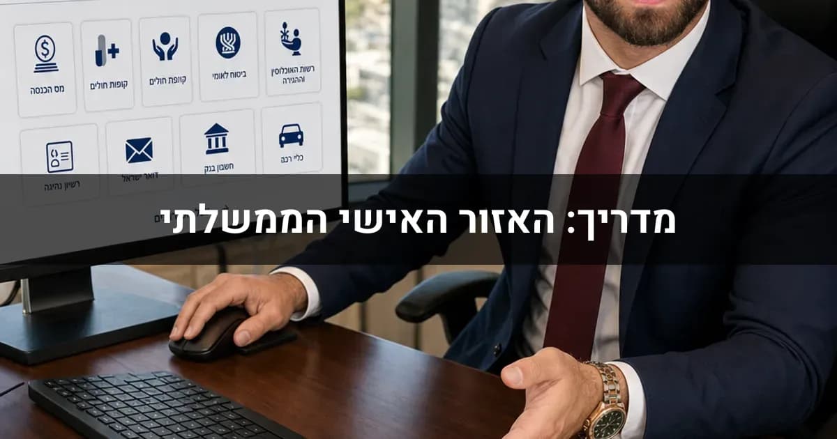 מדריך: האזור האישי הממשלתי - שירותים, גישה וניהול חשבון