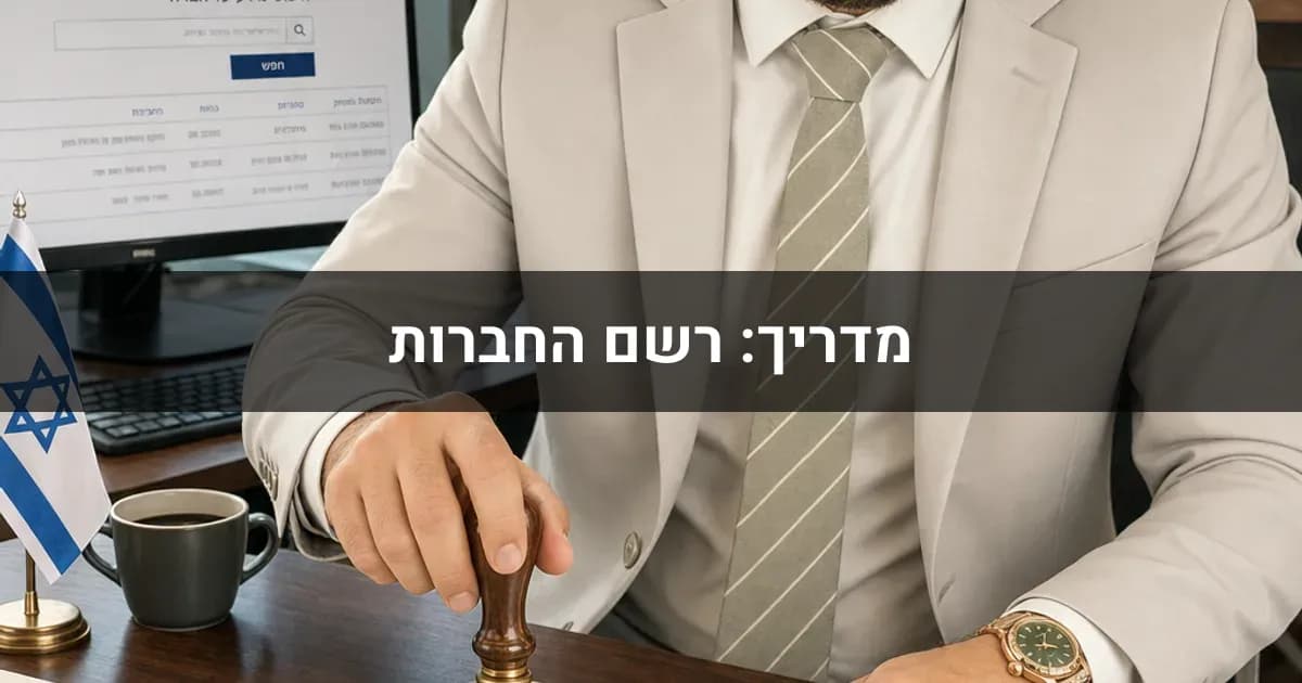 מדריך: רשם החברות - שירותים, הגשות וחיפוש מידע