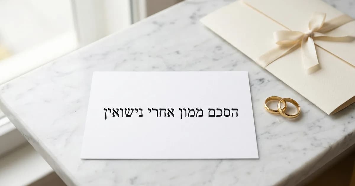 הסכם ממון אחרי נישואין: האם זה אפשרי וכיצד